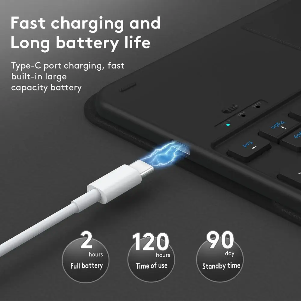 Tastiera compatibile con Bluetooth con custodia protettiva in pelle Set tastiera Wireless compatibile per Ipad Pro11 Air5 10.9/11 pollici