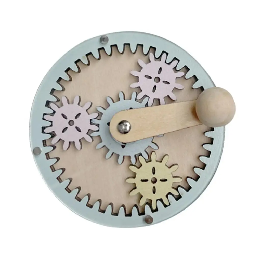 Montessori Busy Board Hand Crank Gear, Brinquedo Sensorial Sem Pintura, Artesanato De Madeira