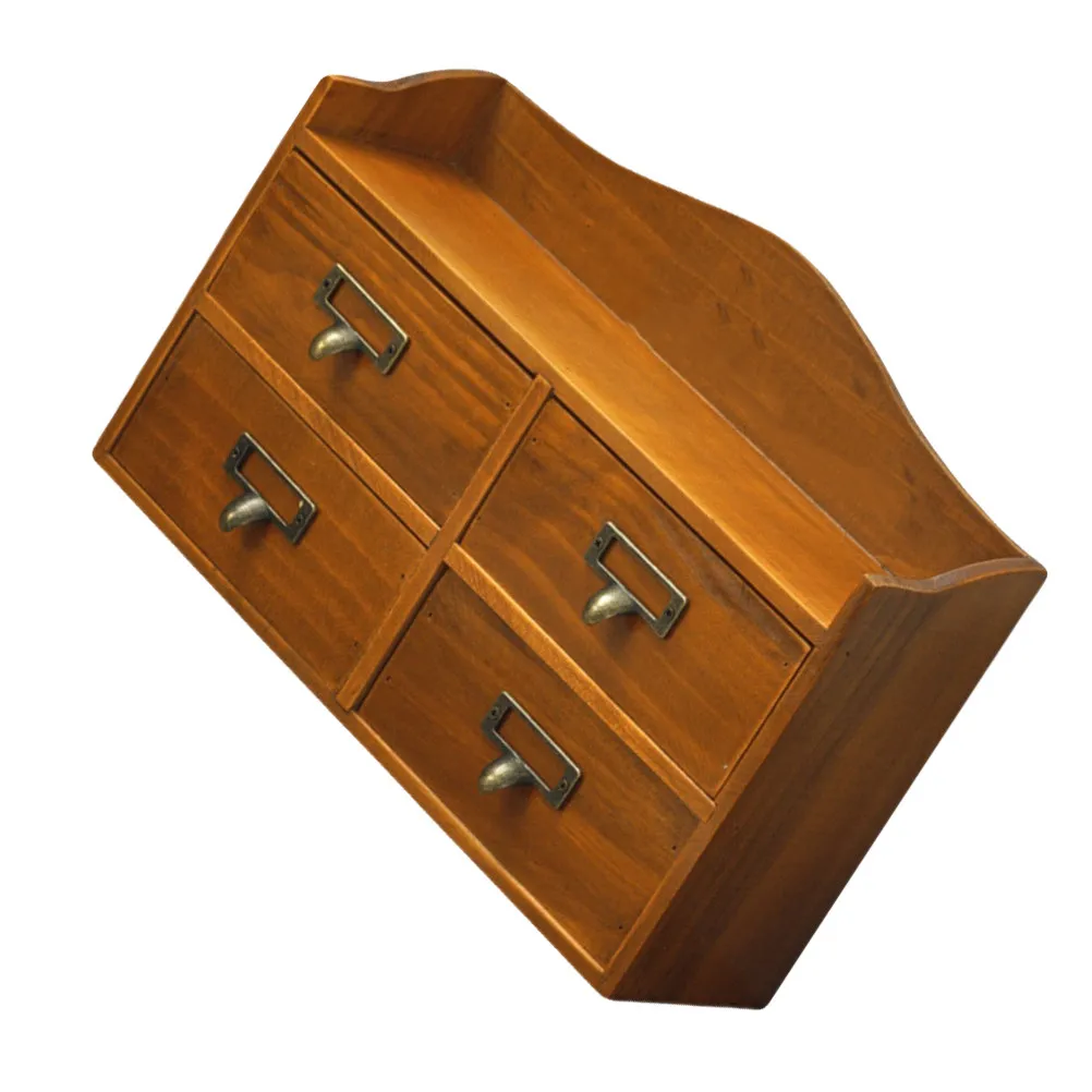 

1Pcs Exquisitely Crafted Wooden Storage Box Drawer Type Makeup Organizer Skincare Jewelry Dressing Table Decor
