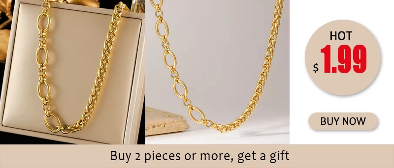 EILIECK 316L Edelstahl Metallkette Halskette für Damen, Modische 18K Vergoldete Halskette, Wasserdichter Schmuck, Geschenk für Damen – Detail 5