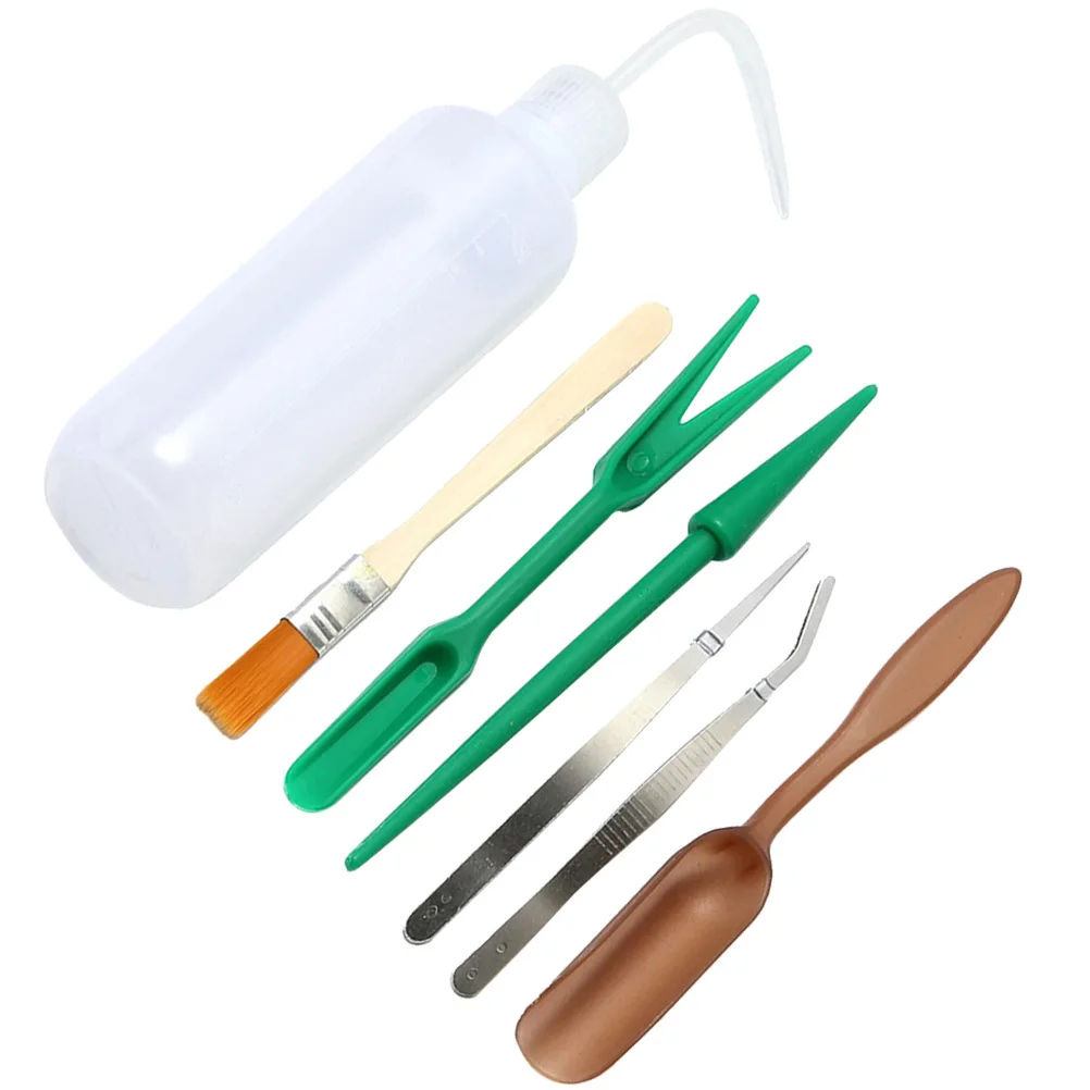 

7pcs Gardening Tool Set Transplanting Kit With Watering Bottle Shovel Brush Tweezers For Balcony Mini Garden Outdoor Planting