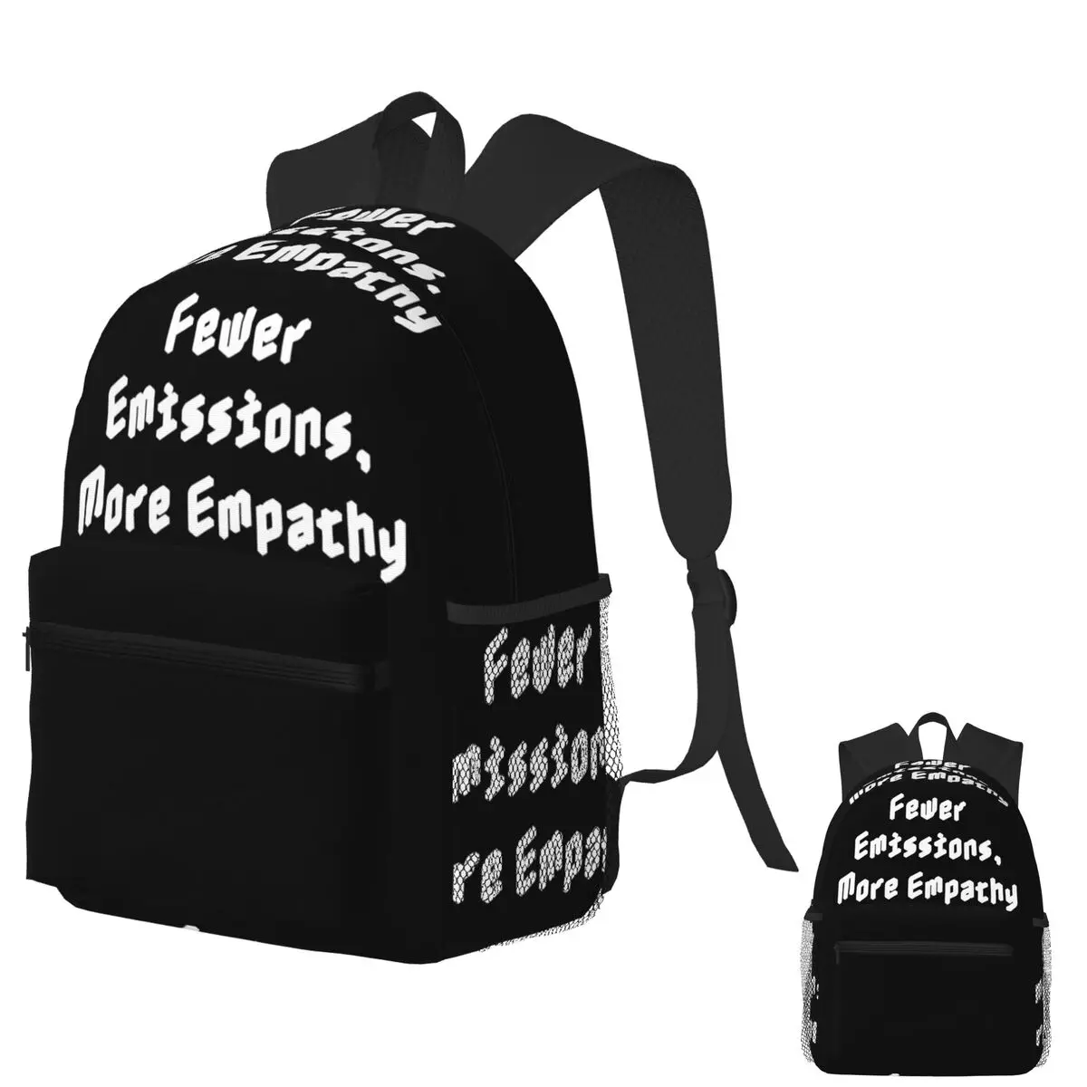 

Fewer Emissions, More Empathy Student Backpack School Bag Hiking Travel Daypack for Boys Girls Fashion Bookbag Shoulder Bags