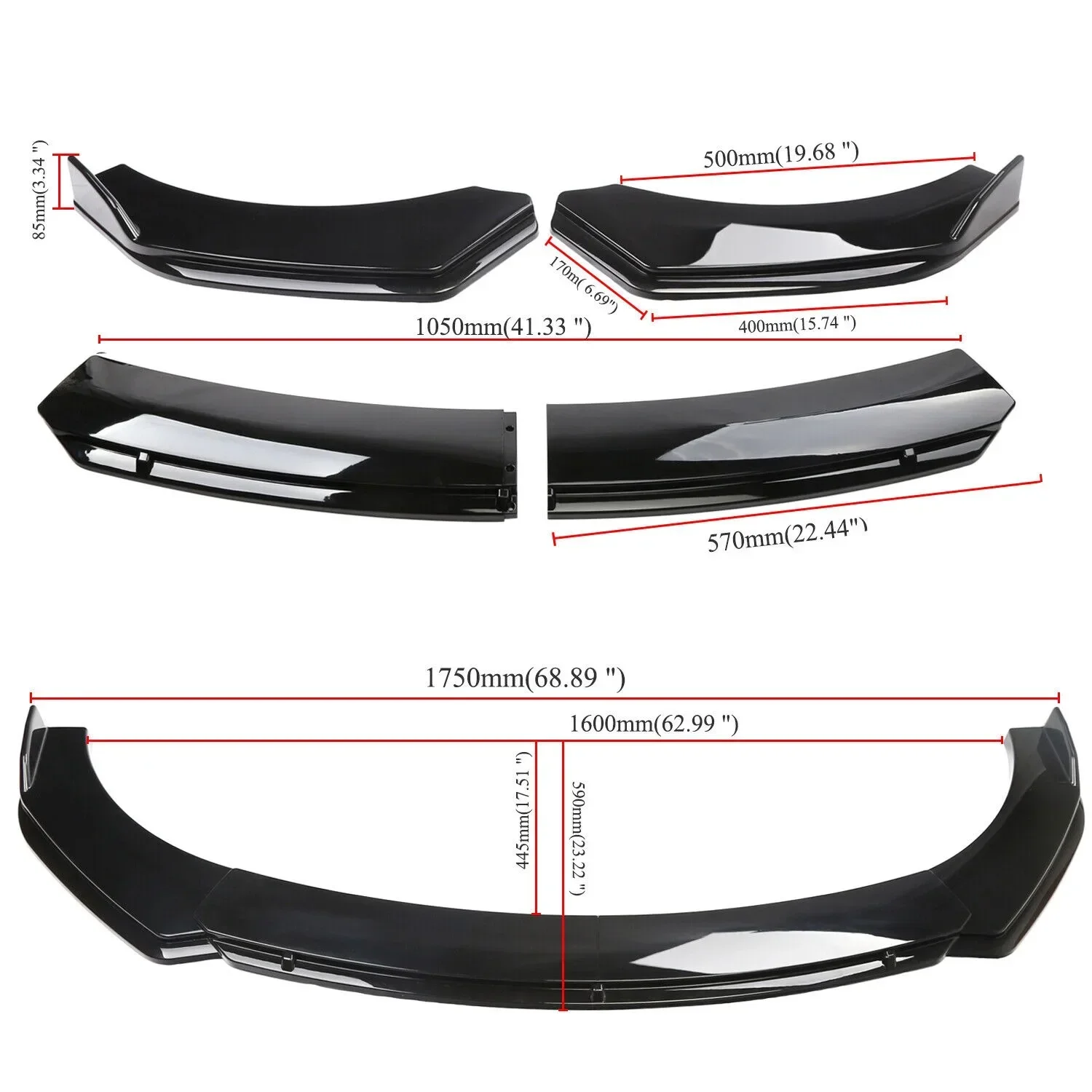 Voor Suzuki Swift 2005-2013 Voorbumper Lip Spoiler Side Splitter Canards Cover Body Kit Guards Auto Tuning Accessoires - 78.7"