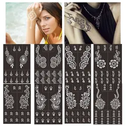 Exquisite India Flower Henna Stencil Women Men Body Art Sticker Template DIY Hollow Drawing Template For Legs Arm