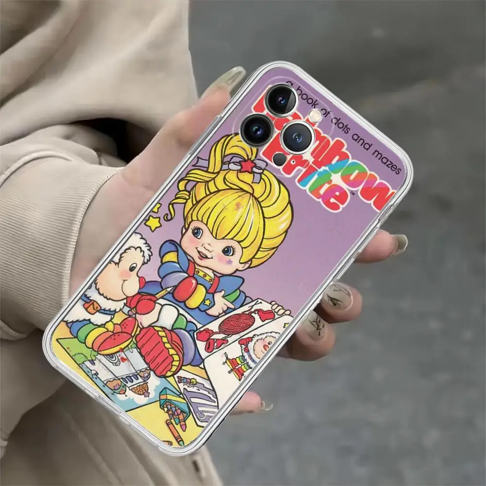 R-Rainbow cute Brite Phone Case For iPhone 15 14 13 12 Mini 11 Pro XS Max X XR SE 6 7 8 Plus Soft Silicone Cover