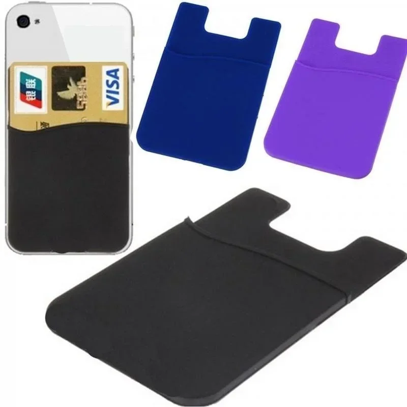 3 Mobile Phone Card Stickers, Portable Mobile Phone Bag Elastic Glue Mobile Phone Wallet (random Color)