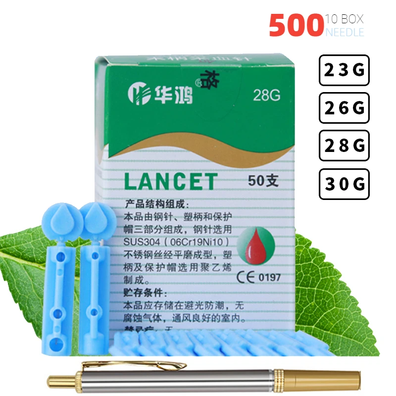

(10 коробок) 500 одноразовых игл для лацета, используемых для специальной ручки, стерильных игл для бронирования крови, 23 г, 26 г, 28 г, 30 г