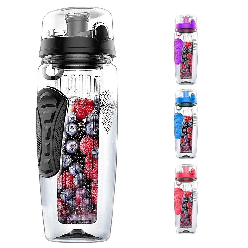 

1000Ml/32Oz Fruit Infusing Infuser Water Bottle Plastic Sports Detox Health