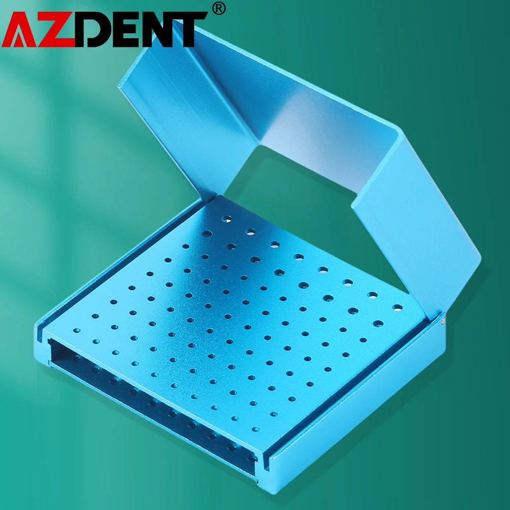 Azdent Dental 86 Holes Bur Holder For High And Low Speed Endo Box Cleaning Stand 135℃ Autoclavable Sterilizable Lab Tools