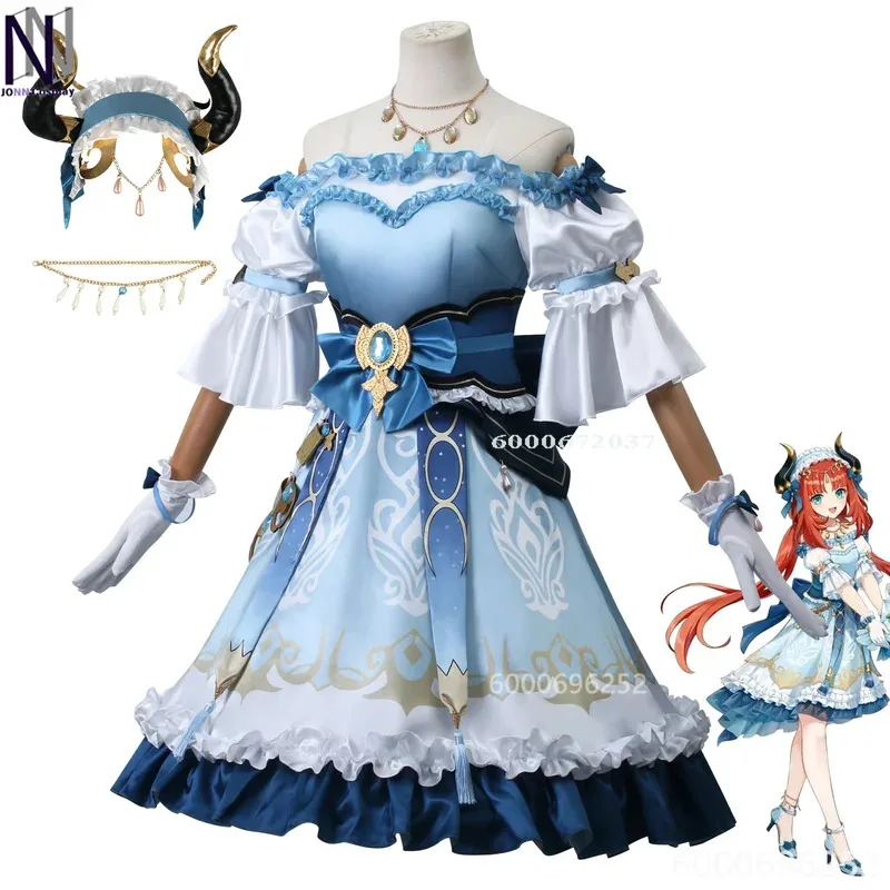 Genshin Impact Nilou-Disfraz azul para mujer, juego de Halloween, traje de bailarina occidental, servidor, contacto para fiestas, recién llegado