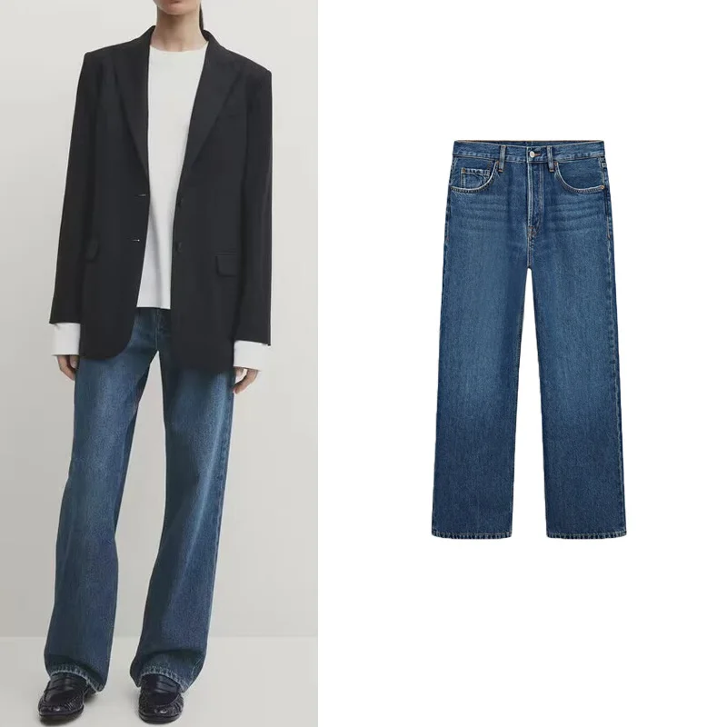 

Classic High Waist Straight Leg Jeans Women's Casual Loose Fit Versatile Spring Summer New Arrival Ladies Premium Denim