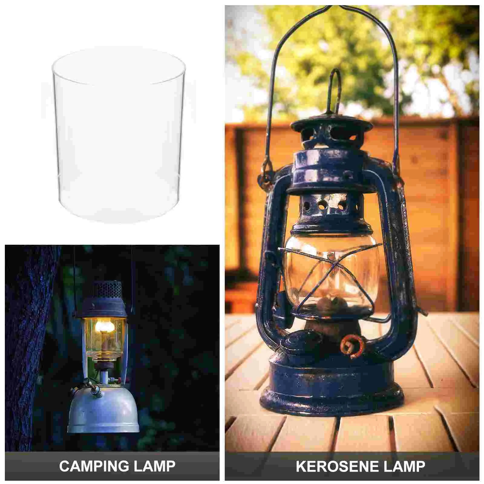 Glass Lampshade Lanterns Kerosene Cover Chimney Small Oil Wick for Parts Shades