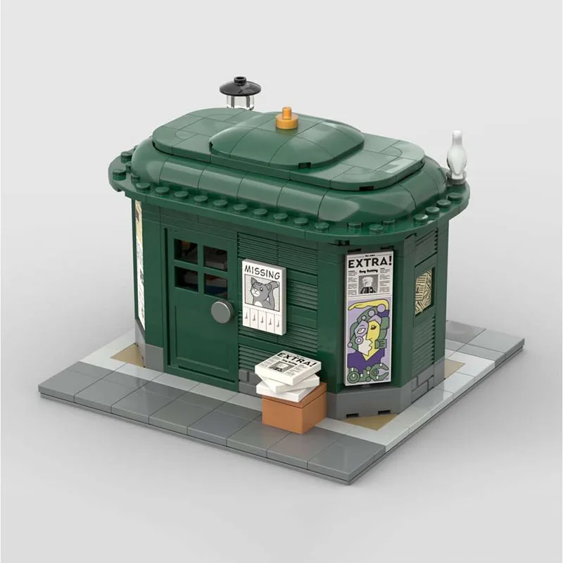451ピース-moc-シティストリートスケープ建築キオスクコーナーモデル-diy-組み立てビルディングブロックおもちゃ-ホリデーギフトや誕生日プレゼントに