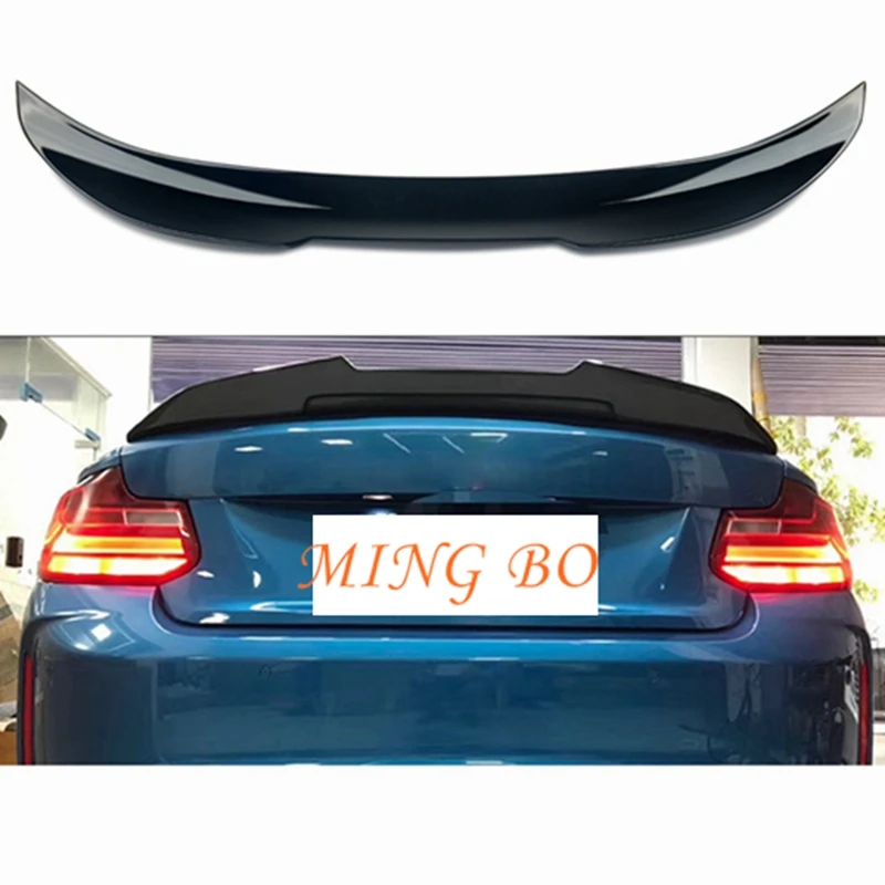 FOR BMW 2 Series F22 F87 M2 Coupe 2014-2020  PSM/M4/MP Style Rear Trunk Lid Spoiler Wing Splitter Lip Glossy Black