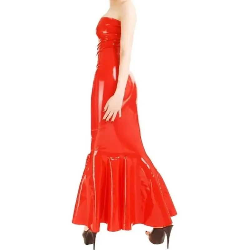 

Latex Catsuit Rubber Gummi One-Piece Dress with Back Zip Sexy Customized