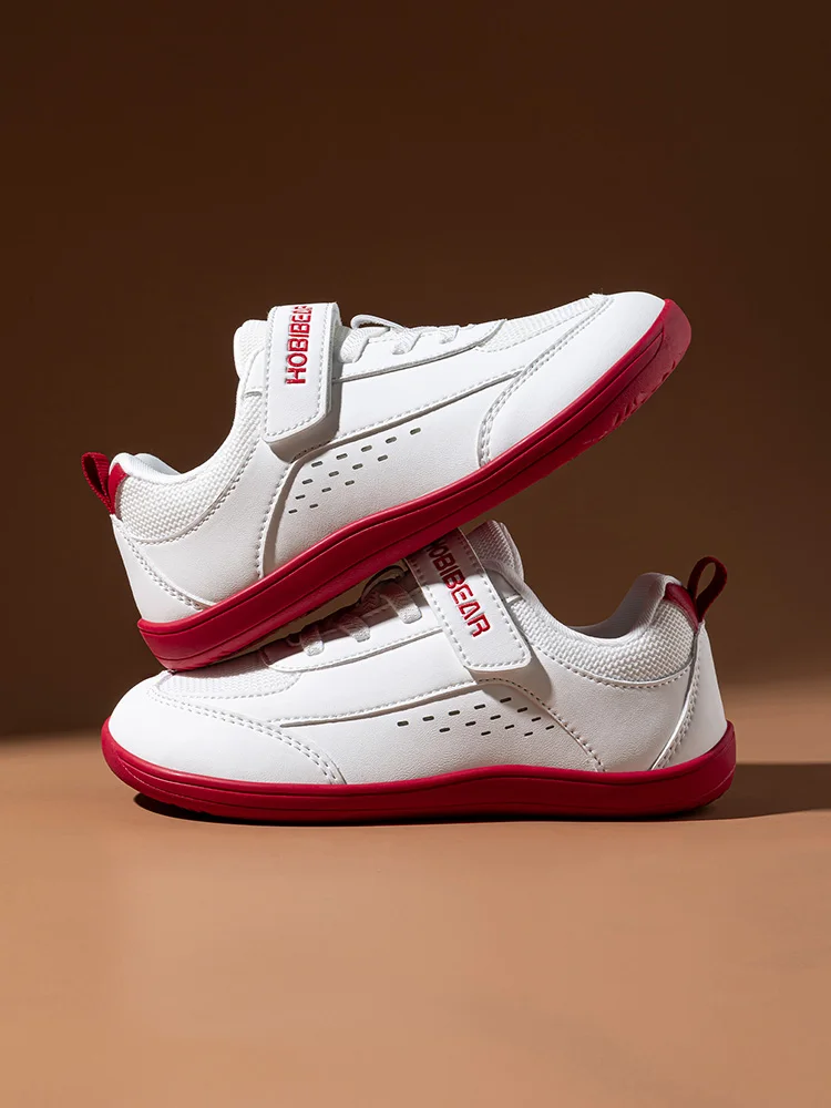 HOBIBEAR Kinder-Schuhe mit breiter Zehenpartie, großes Kind, Barfuß-Hakenschlaufe, minimalistische Turnschuhe, Kunstleder-Mesh-Schuhe – Detail 8