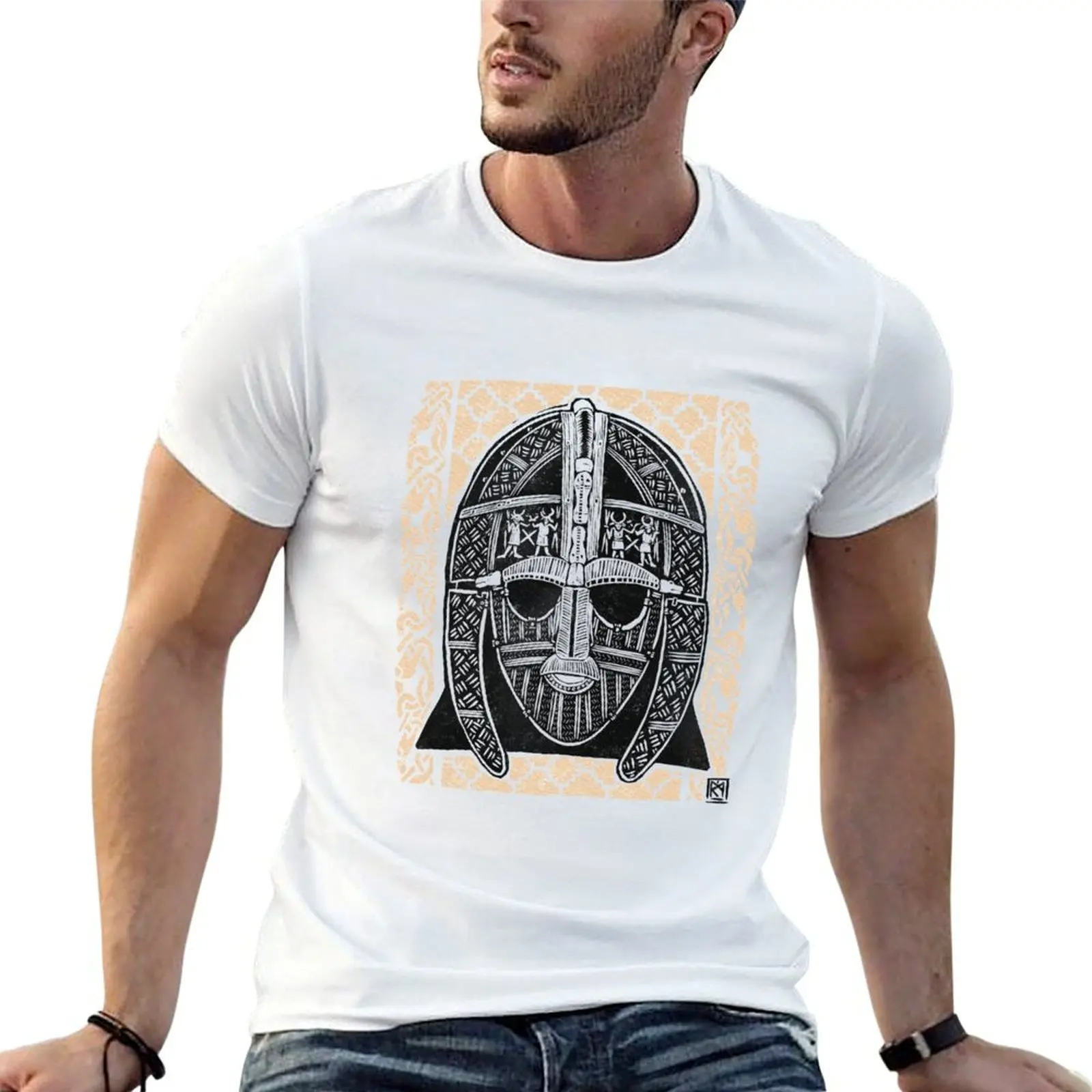 The Sutton Hoo Helmet T-Shirt vintage graphic tee baggy shirts Short sleeve tee men