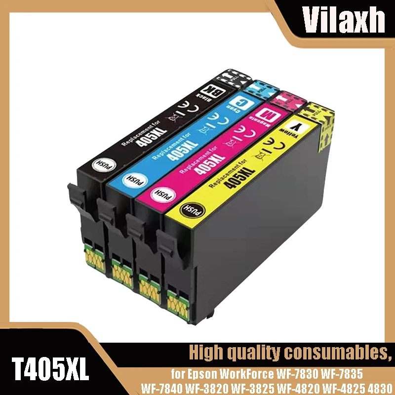 

vilaxh 405 405XL T405 Compatible Ink Cartridge for Epson WorkForce WF-7830 WF-7835 WF-7840 WF-3820 WF-3825 WF-4820 WF-4825 4830