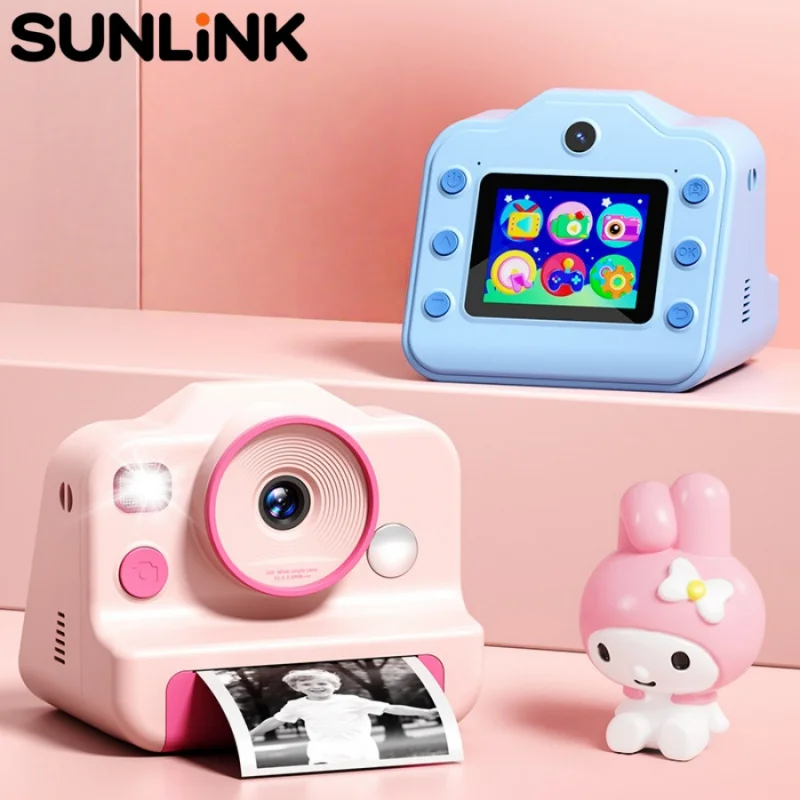 

1pc children's Polaroid camera photo printing machine HD instant digital camera music player game console