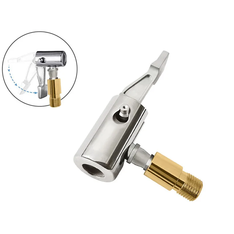 Car Tire Air Chuck Compressor Tire Inflator Tire Chuck with Barb Connector for Portable Inflatable Pump Hose Repair image 3