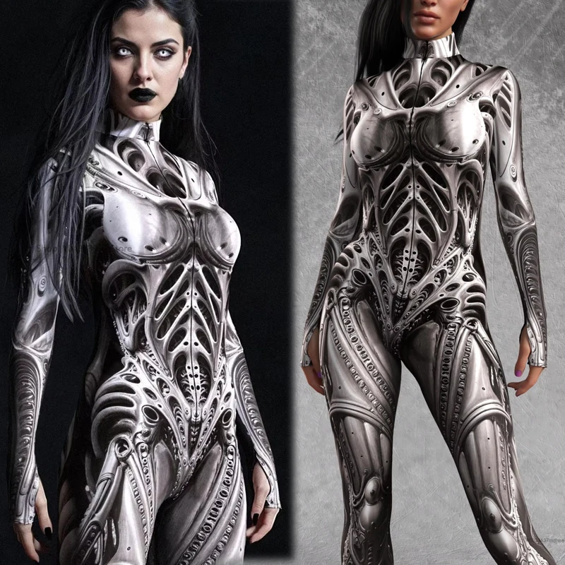 

Women Robot Cosplay Jumpsuit Holiday Halloween Ghosts Role Play Shows Bodysuit Party Suit Romper Performance Costume 2026