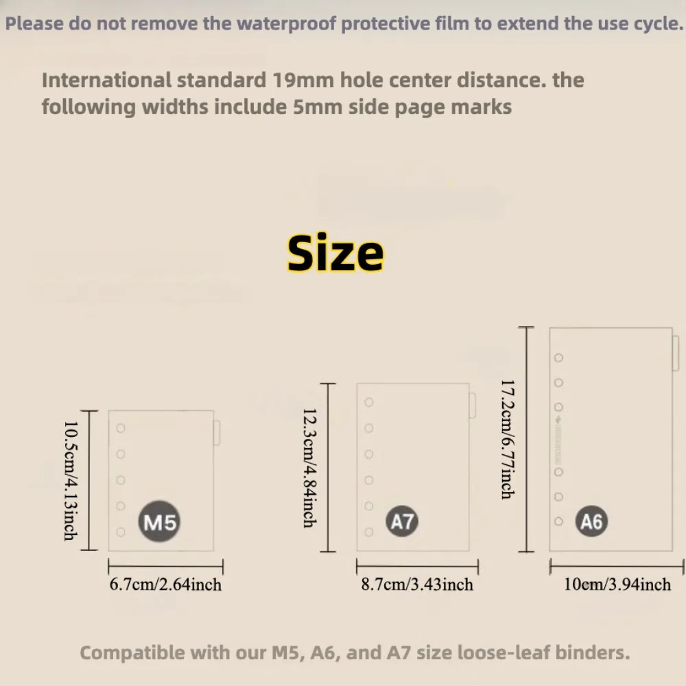 A6 A7 M5 Vintage Loose-leaf Binder Dividers Waterproof Side Sealed Plastic Index Tabs Colorful Pattern Planner Separator Pages