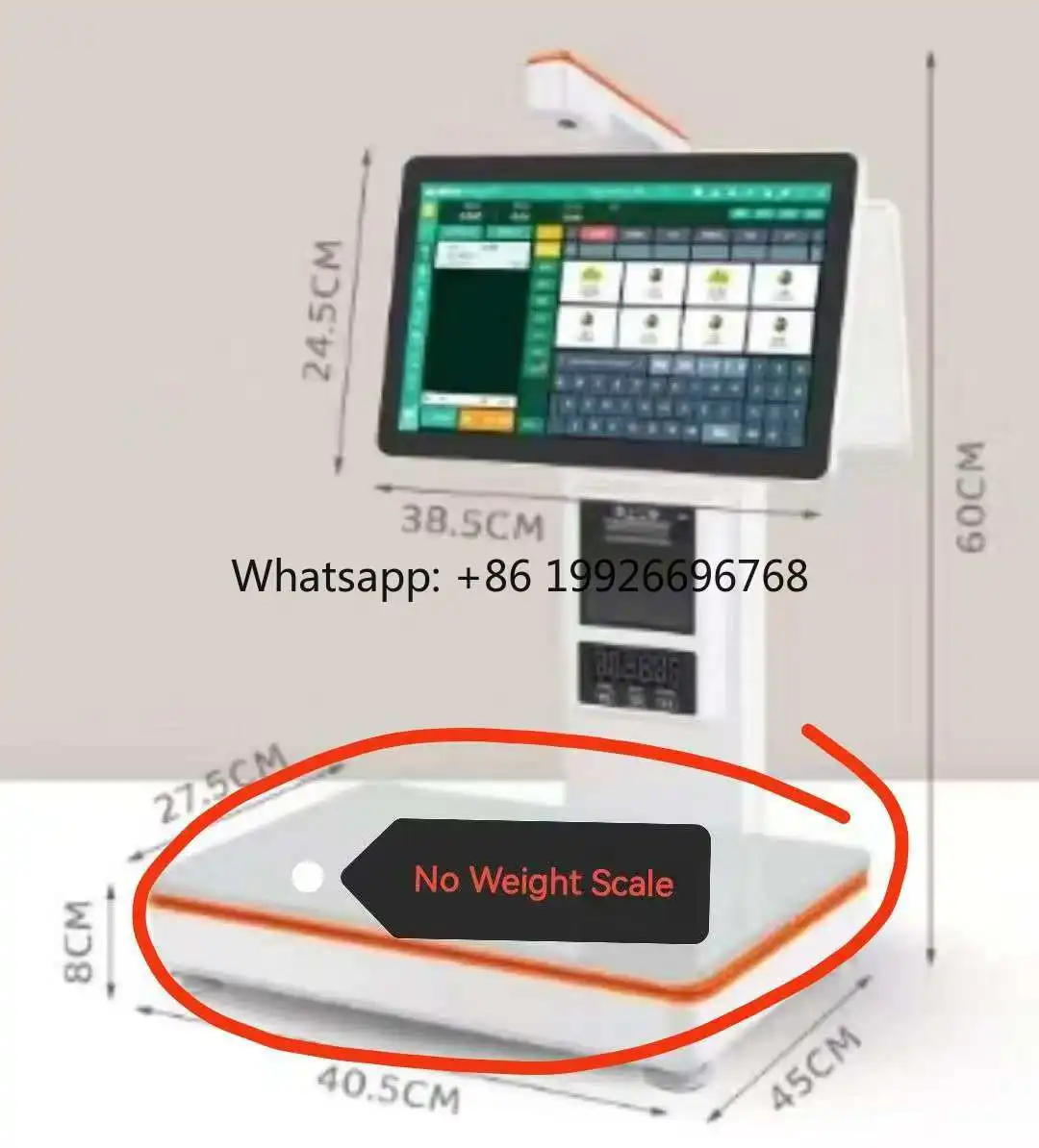 

Self-Service Wind/Android Restaurant Consumption Machine Touch POS Terminal with Thermal Printer New without Weight Scale