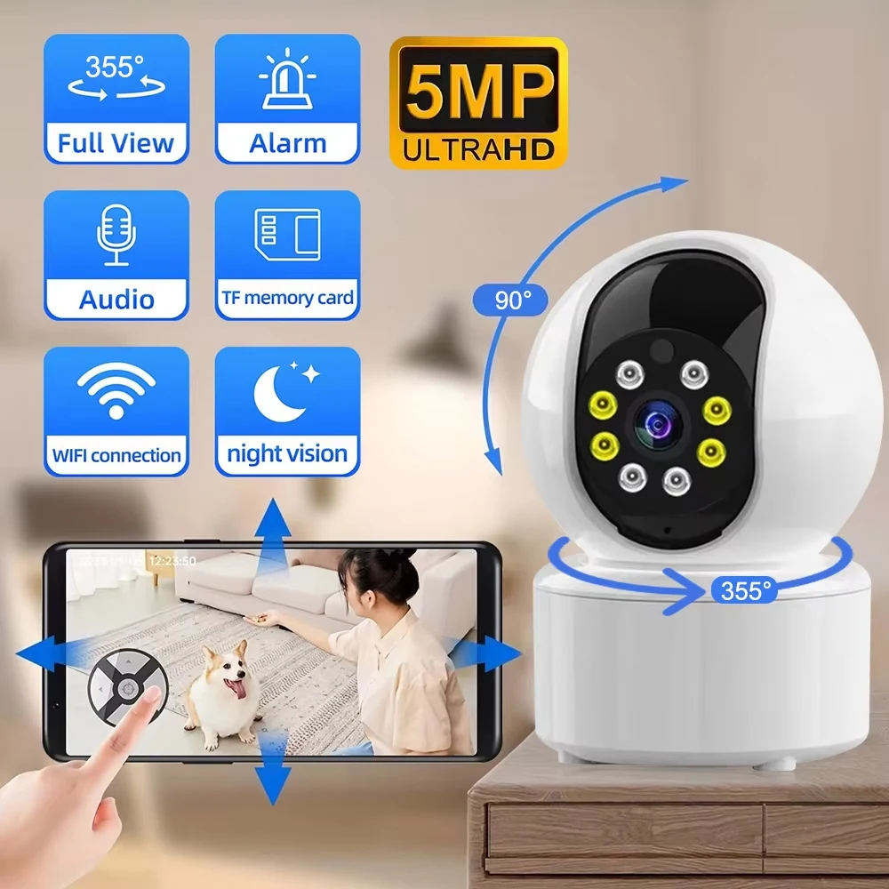 

4K Smart Wi-Fi IP-камера Внутренняя беспроводная охранная радионяня поддерживает двустороннее аудио ИК-камера ночного видения для дома