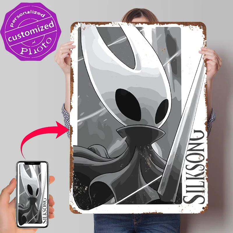 Hornet From Hollow Knight Silksong Printed Poster Customized Wall Art Retro Vintage Metal Tin Signs for Bathroom Decor Room Home