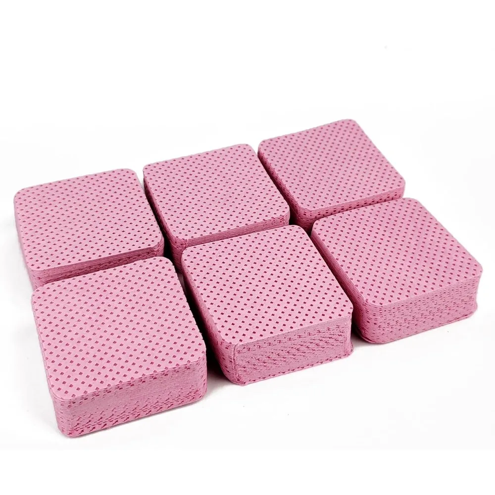 150 Pieces Lint Free Nail Wipes Soft Non-Woven Nail Polish Remover Pads for Gentle Nail Polish Removal Eyelash Extensions Glue Clean Up DIY Nail Art Manicure Pedicure Supplies Reusable Cotton Rounds Pink