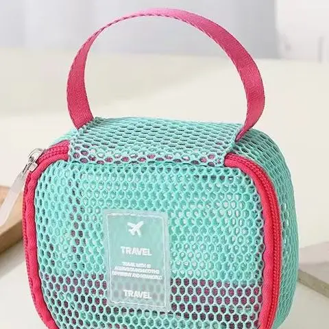 

Small Capacity Key Bags Transparent Cosmetic Bag Square Mesh Storage Pouch Mini Zipper Coin Purse Mini Wash Bag Stationery Case