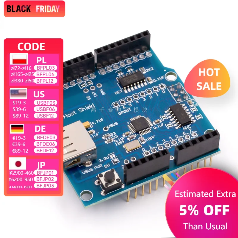 USB المضيف درع متوافق مع جوجل ADK دعم UNO ميجا MAX3421 تطوير لوحة تركيبية