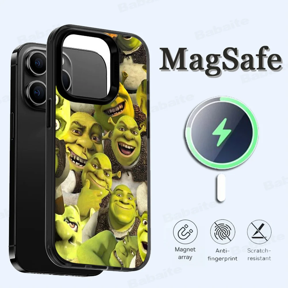 Cartoon Moive S-ShrekS Coon Phone Case For iPhone 15 Pro Max Case 14 Plus 13 12 11 Magesafe Magnetic Wireless Charge Cover