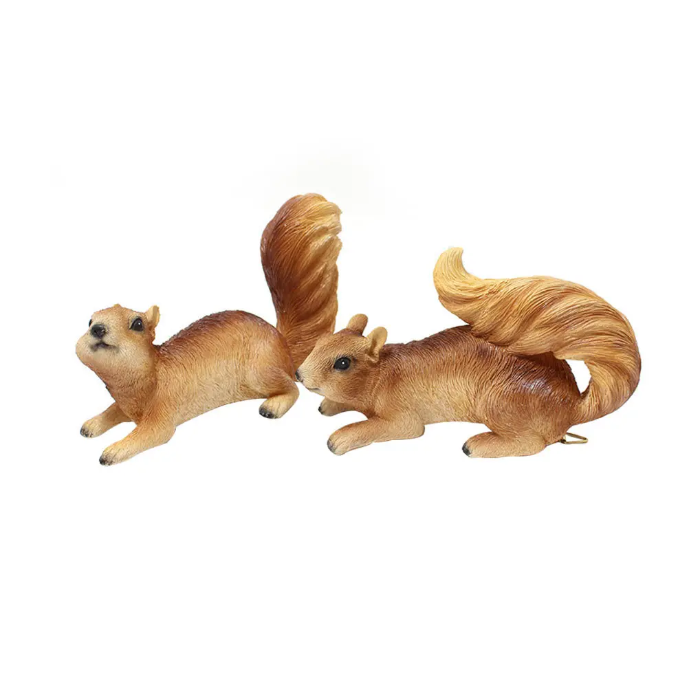 

2Pcs Resin Squirrel Animal Decor Garden Scene Ornament Yard Lawn Adornment Outdoor Landscape Craft Resin Squirrel Ornament