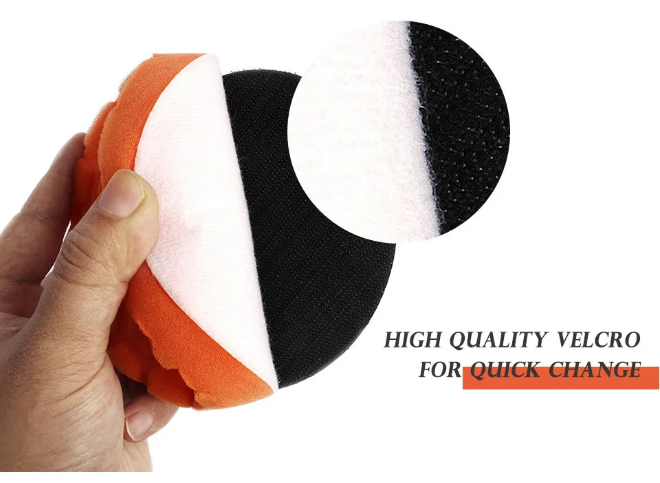 SUBRILLI 3/4/5/6/7 Inch Compound Buffing Polishing Pad 3pcs Sponge Wheel Buffing Pads Kit For Car Polisher Waxing