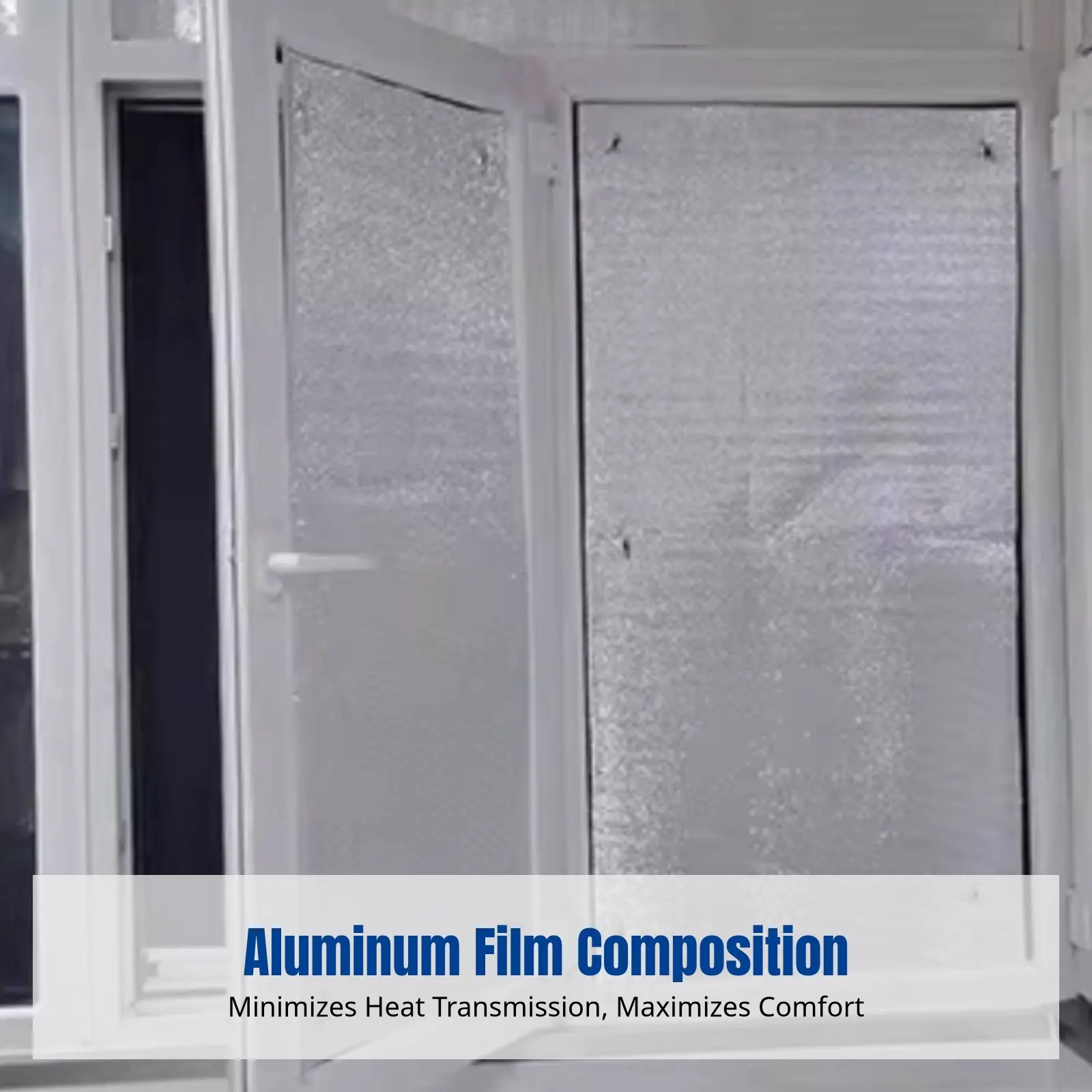 Window Insulation Film, Heat Reflective Aluminum, Double-Sided Sun Protection, Glass Cold-Resistant Cover for Balcony Greenhouse - view 2