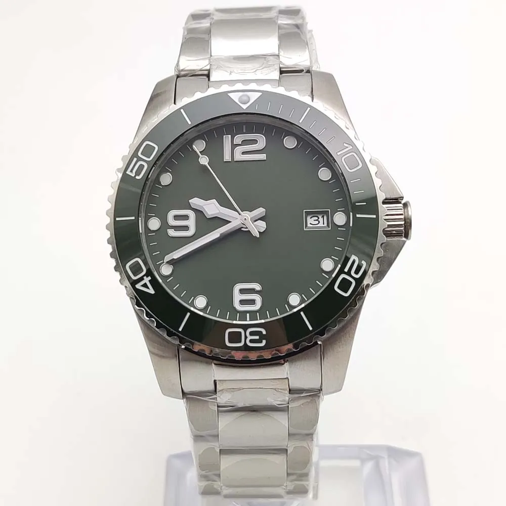 Men's 41mm Tricolour Automatic Mechanical Watch, Calibre NH35, Stainless Steel Water Resistant, Green Luminous, Men's Watch