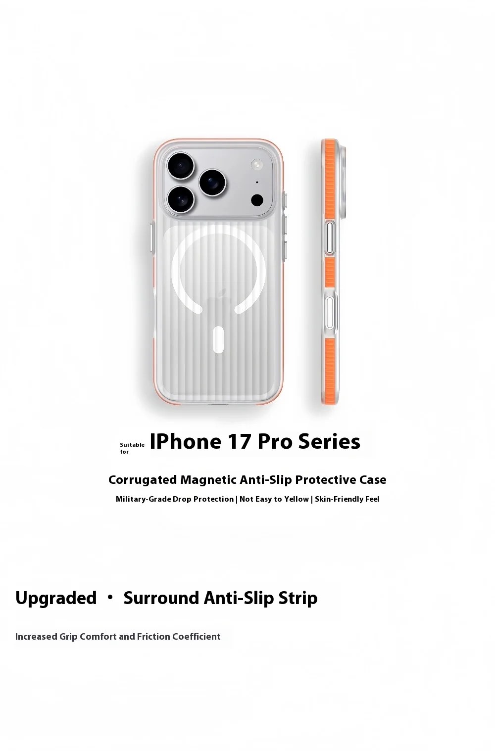 3D Corrugated For Magsafe Magnetic Phone Case For iPhone 18 17 Air 16 E 15 14 13 12 Pro Max Plus Non-slip Hard Matte Clear Cover