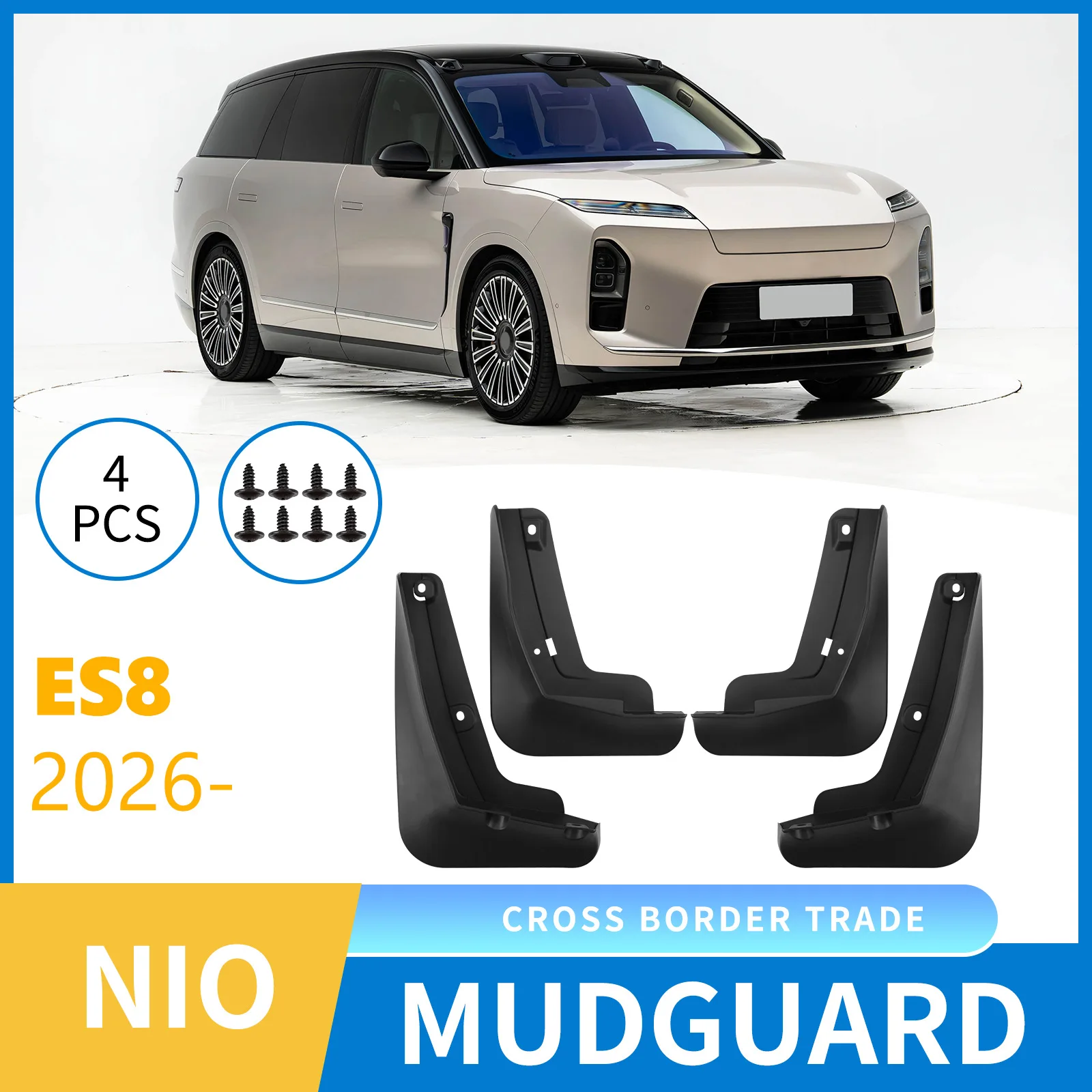 

For NIO ES8 2026 car front and rear tire mudguard modification products,Mudflaps Front Rear Flares Splash Guards Cover
