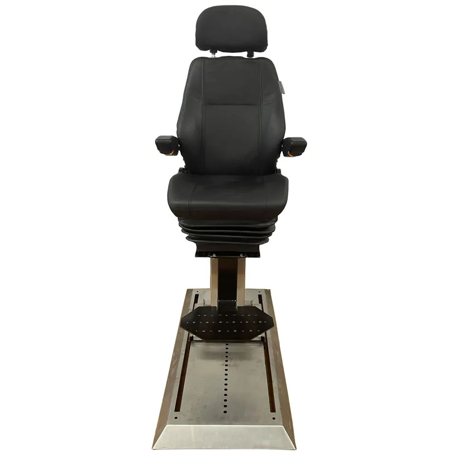 

Marine Stainless Steel Rail Boat Captain Seat Captain Chair With Pedal Plate Leather Cover