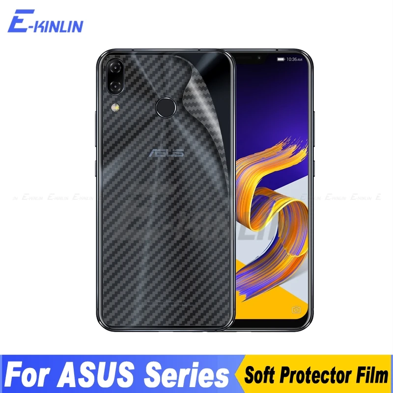 5pcs Carbon Fiber Back Cover Screen Protector For Asus ZenFone 6 7 Pro ZS670KS ZS671KS ZS630KL Sticker Film Not Tempered Glass