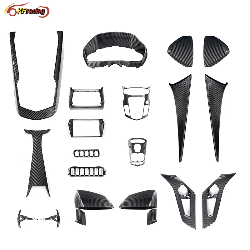Dry Carbon Fiber Car Interiors Car Central Control Trim Dashboard Decorations For Lambo Aventador