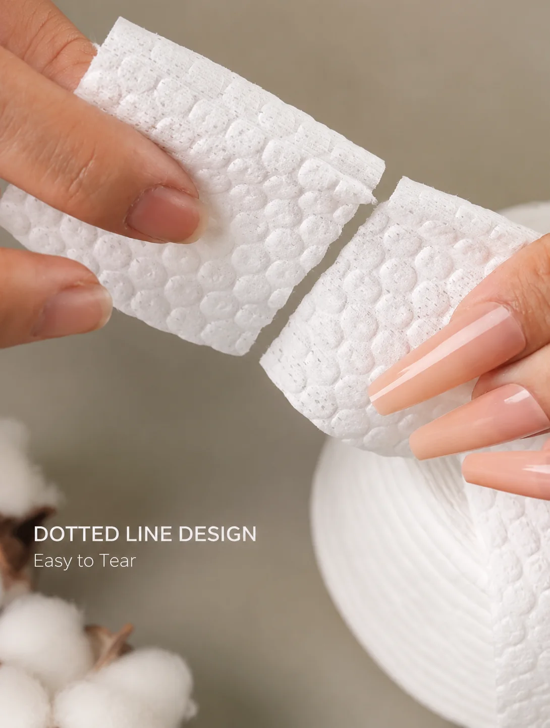 Large Roll Nonwoven Pearl Texture Nail Polish Remover Pads Wet Dry Disposable Wipes for Salon Home Cleaning Sheets