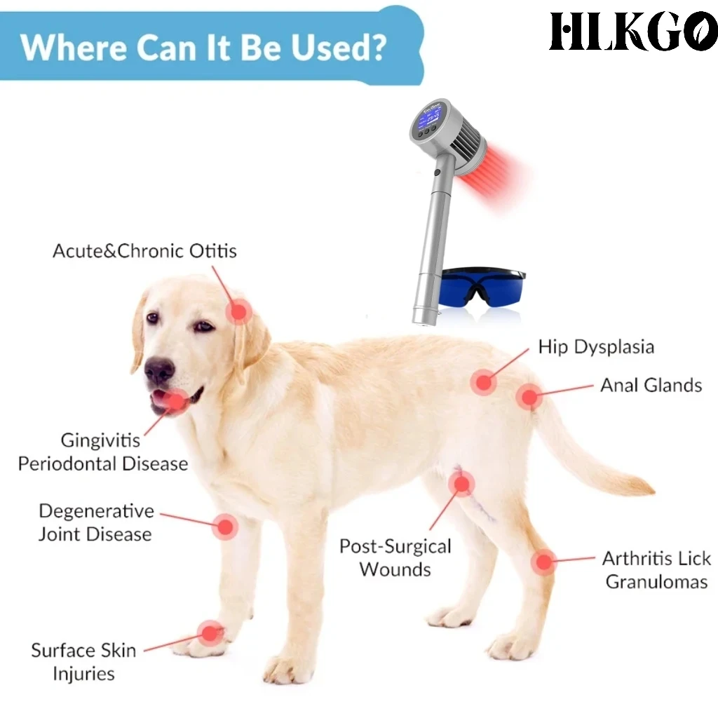 Portable Low Level Laser Therapy (LLLT) Device for Pets - 650nm/808nm Red Light for Arthritis, Injuries & Post-Surgery Recovery