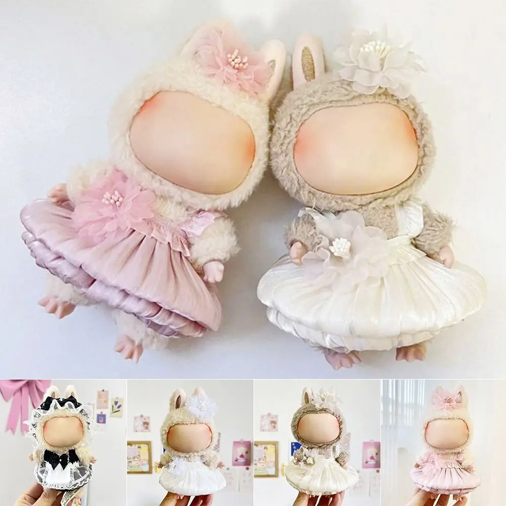 Mini Labubu Time To Chill Filled Doll Clothes Cos Gift DIY Labubu Clothes for Macaron gonna per bambole fatta a mano per bambola Labubu da 17cm