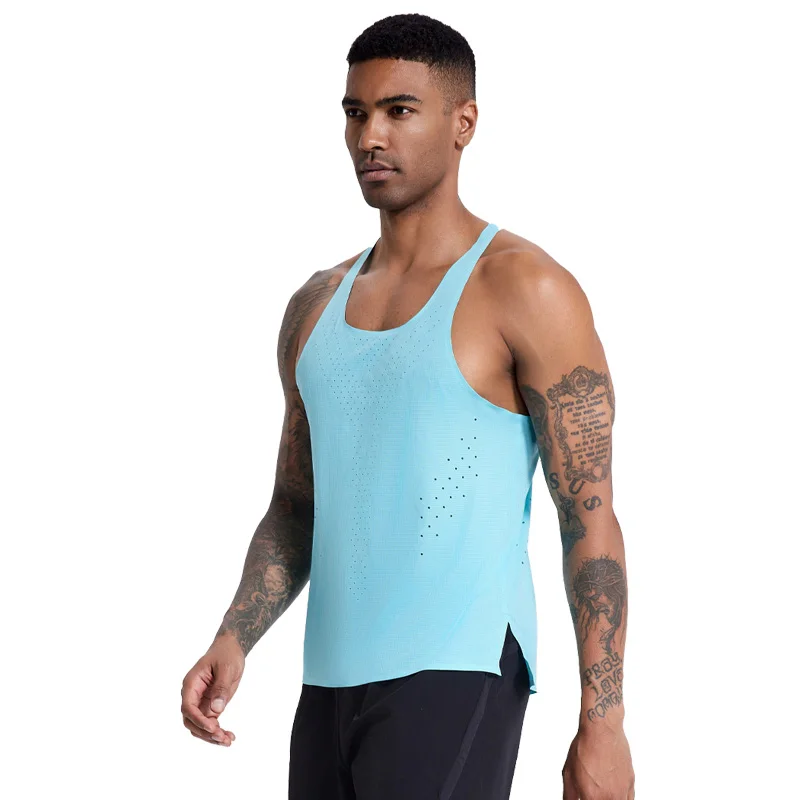 Men Fitness Tank Tops Street High Quality Running Gym Training Workout Vest Sports Sleeveless Shirt Mesh Breathable Singlets