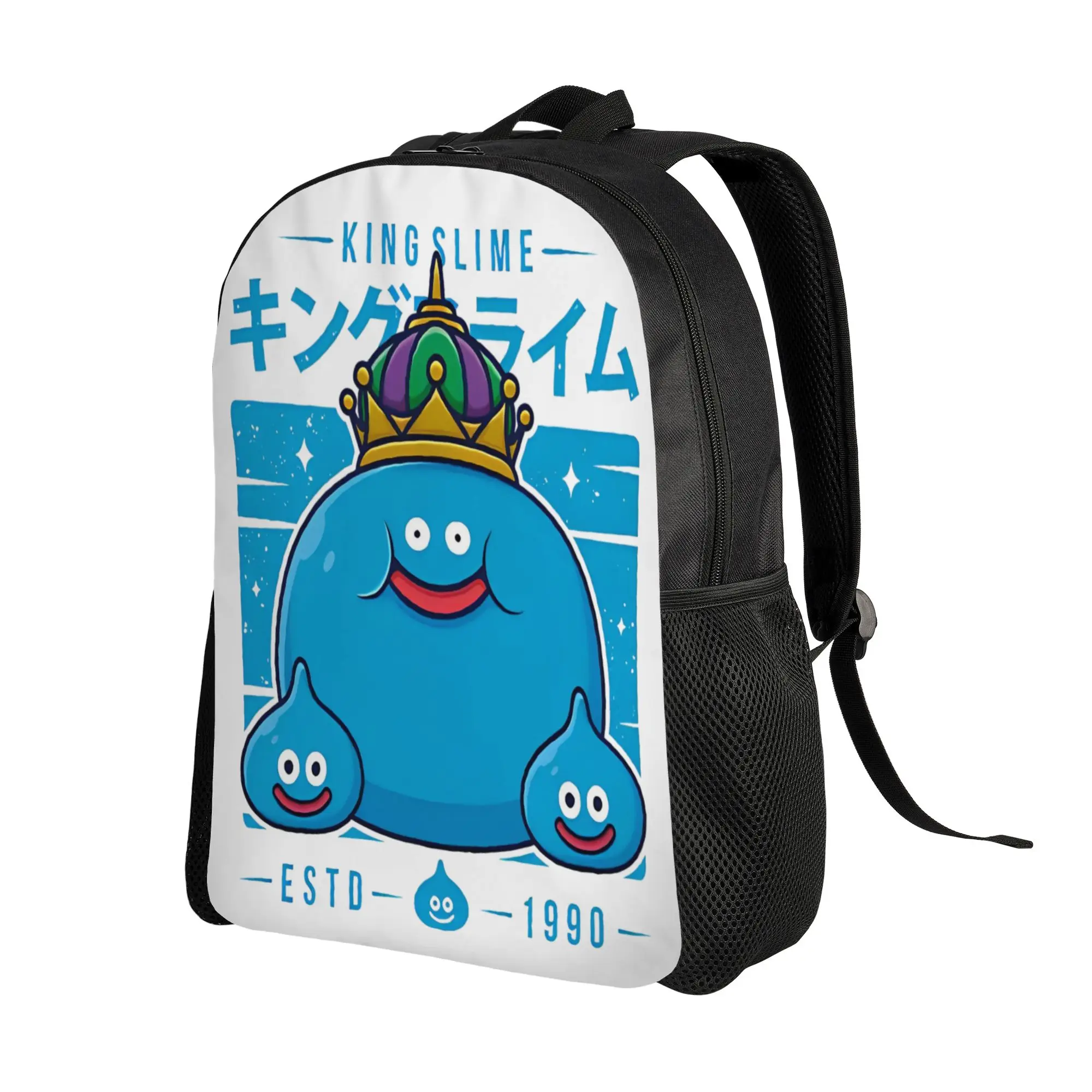 Dragon Quest King Slime Backpack  Style Backpacks Boy Girl University Pattern High School Bags Designer Rucksack