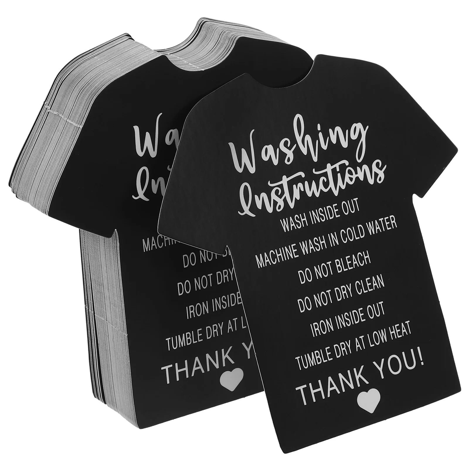 

300Pcs Shirt Care Instruction Cards Clothing Labels Washing Guide Packaging Insert Sturdy Paper Tags Apparel Wash Guide