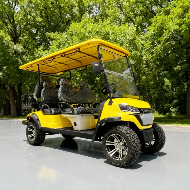 

New Design Golf Carts Club Car 72V Lithium Battery 6 Seater Electric Golf Cart Car Body Steel Frame + ABS Engineering Plastics