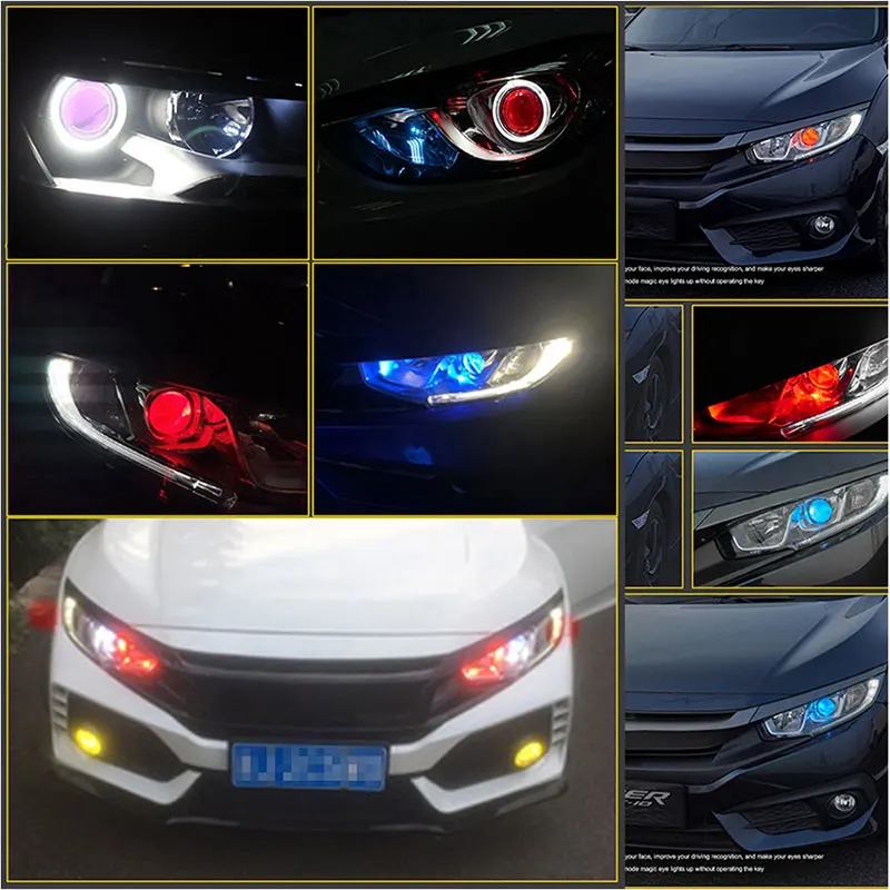 RGB LED عيون الملاك ضوء بار سيارة دراجة نارية الجبهة العلوي الديكور شريط ناعم ملون النهار تشغيل ضوء APP التحكم